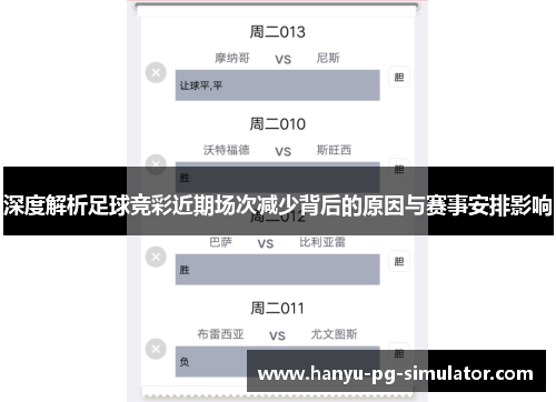 深度解析足球竞彩近期场次减少背后的原因与赛事安排影响